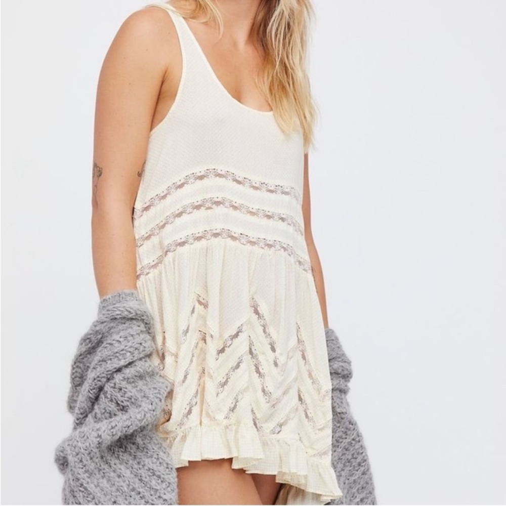 Free People Intimately Voile and Lace Trapeze Slip Dress - Picture 2 of 13